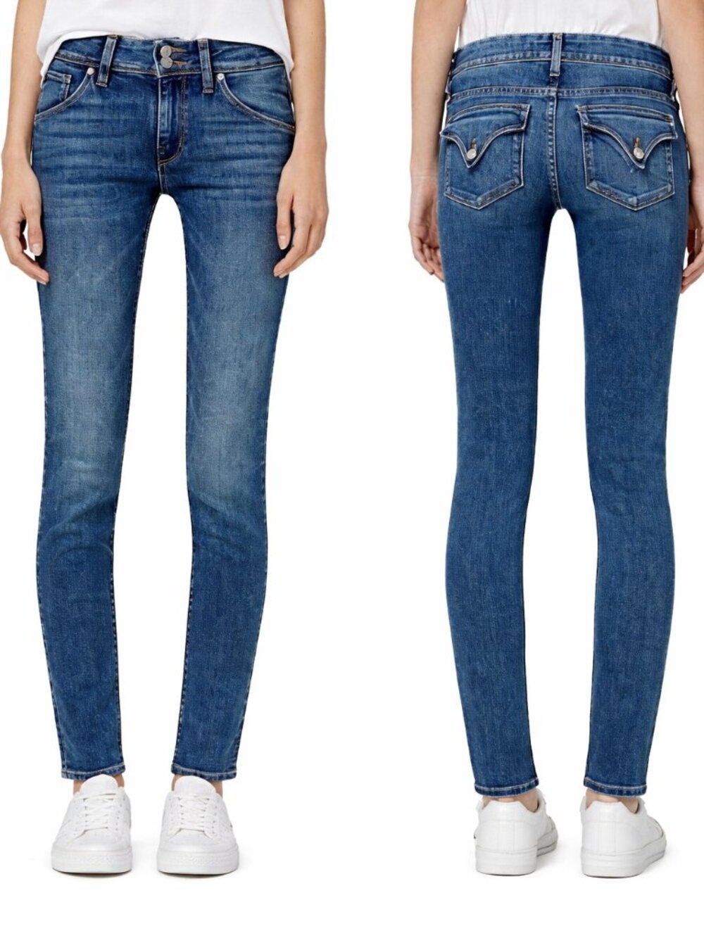 Hudson Collin Midrise Skinny Flap Pocket Y2K Jeans Petite 27 Inseam